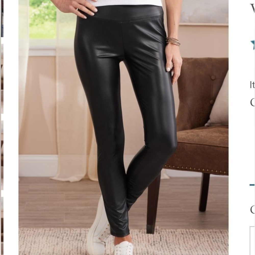 Soft surroundings Faux Leather Leggings blank Medium new with tags B63